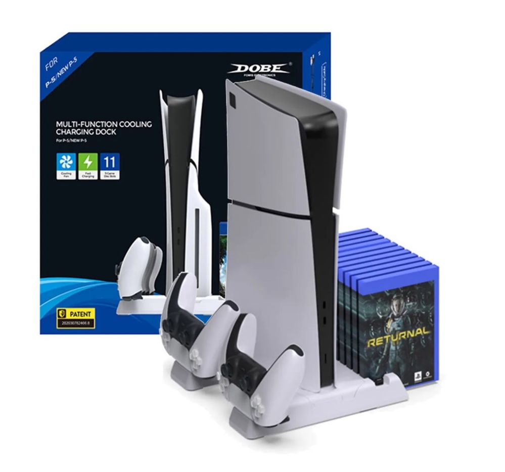 Ps5/Ps5 Slim Подставка с вентилятором и Зарядная док-станция.
