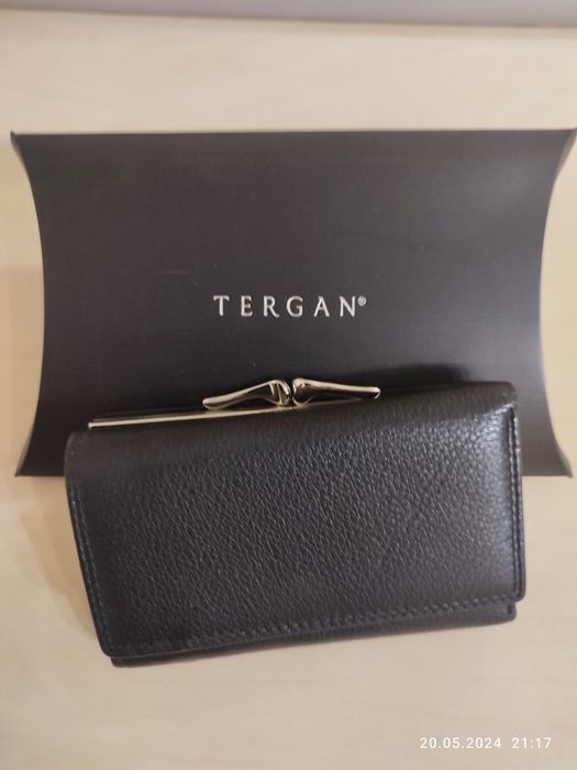 Портмоне - кошелек  Tergan, чёрный , натуральная кожа, Турция