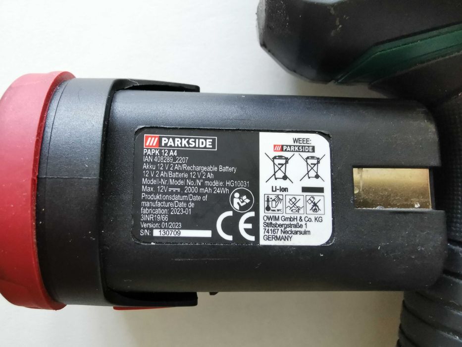 Mașină de găurit și înșurubat Parkside PBSA 12 A1