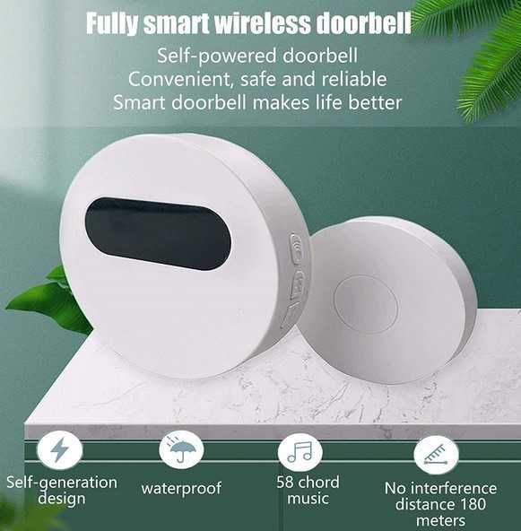 Безжичен звънец за входна врата (без нужда от батерии)