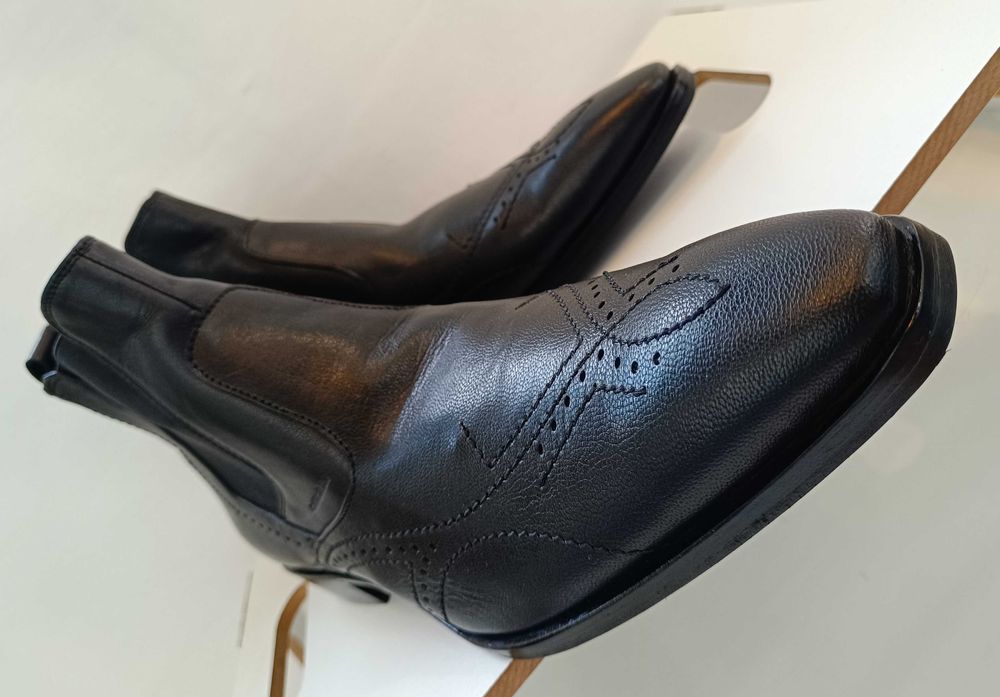 Ghete chelsea 45 de lux lucrate manual Gian Marco Venturi NOI piele