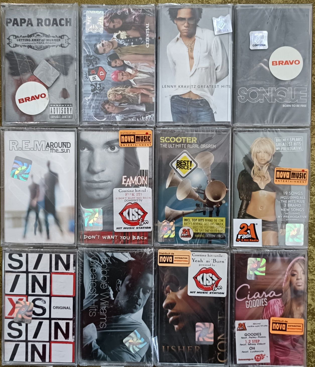 Casete sigilate cu muzică Pop , Rock , Hip Hop