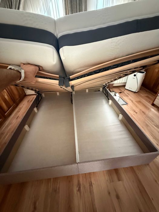 легло + подматрачна рамка + матраци. 180х200, най-висок клас на TED