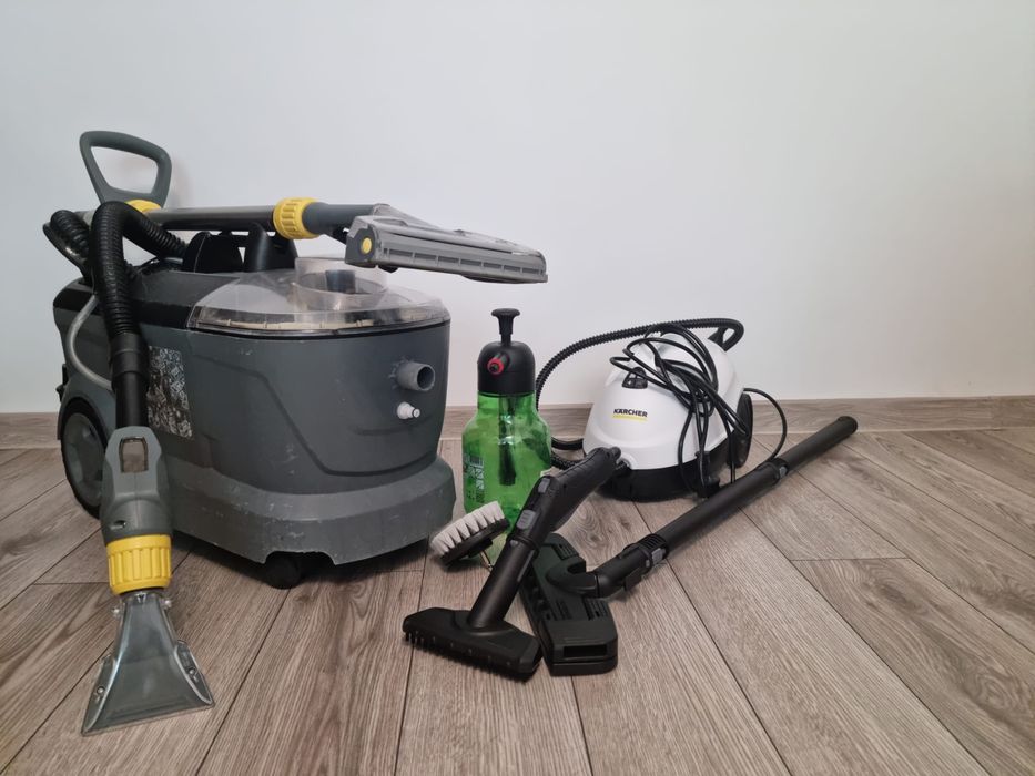 Aspirator cu injectie-extractie si aparat de curatat cu abur