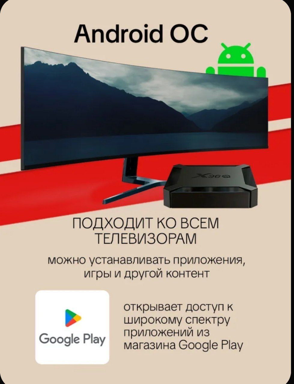 Смарт ТВ приставка H96Q Андроид 10 2 на 16гб