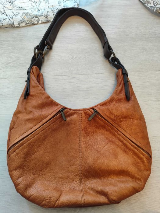 Geanta de piele naturala maro