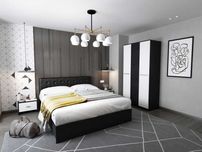 Set Dormitor Mario 3U 4 piese Tapitat Wenge