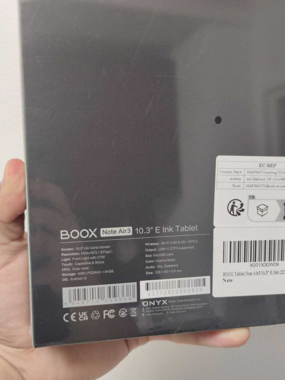 Tableta E-Ink Boox Note Air 3, 10.3", Octa-Core, 4GB/64 GB, Sigilat!