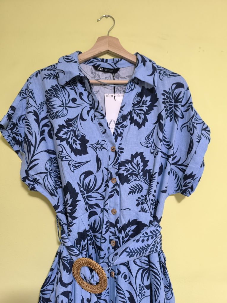 Rochie nouă, midi, în +vâscoză, Zara L, S