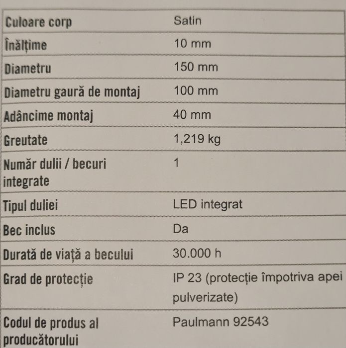 Spoturi încastrabile fixe cu LED integrat Whirl 6W,pachet 3 bucăți