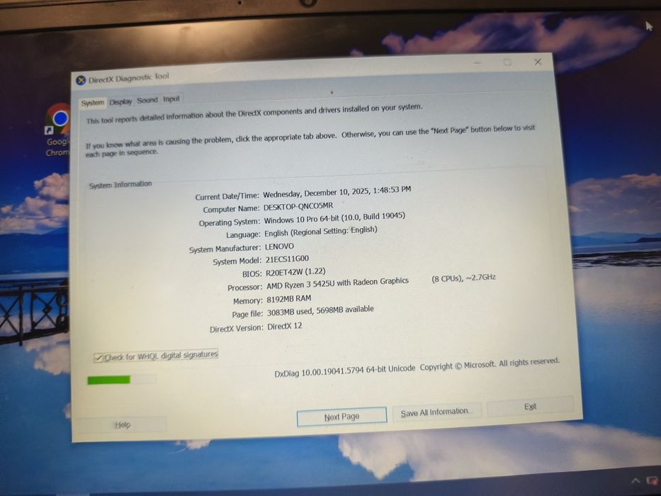 Laptop gaming Lenovo cu AMD Ryzen Ram 8Gb ddr4 video 4Gb ssd GTA FORTN