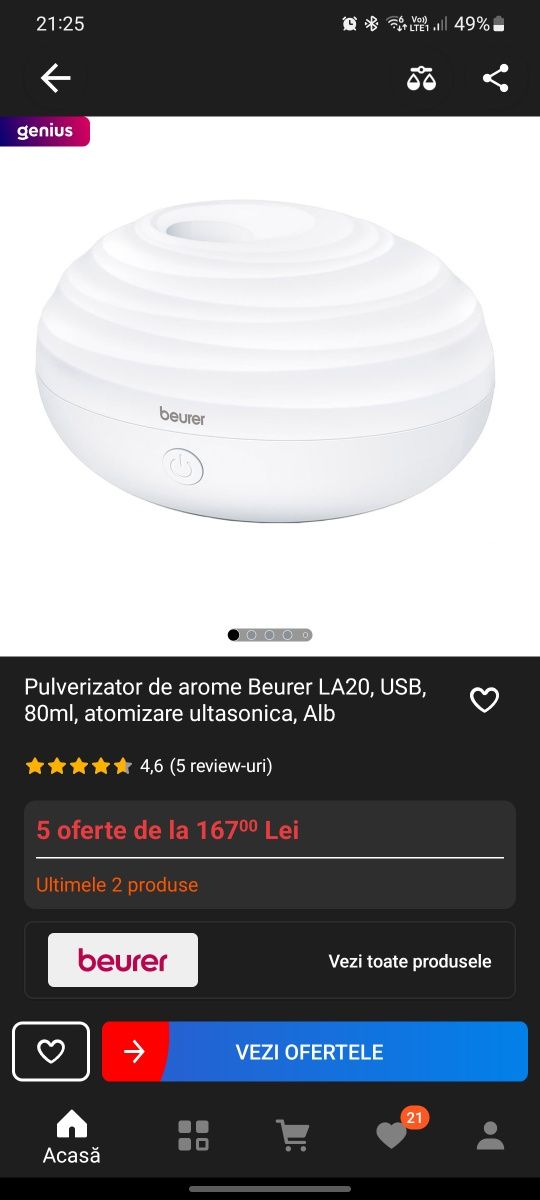 Pulverizator(difuser) de arome Beurer