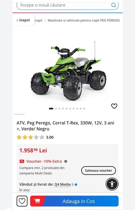 ATV Peg Perego 12V ,copii 3 ani+