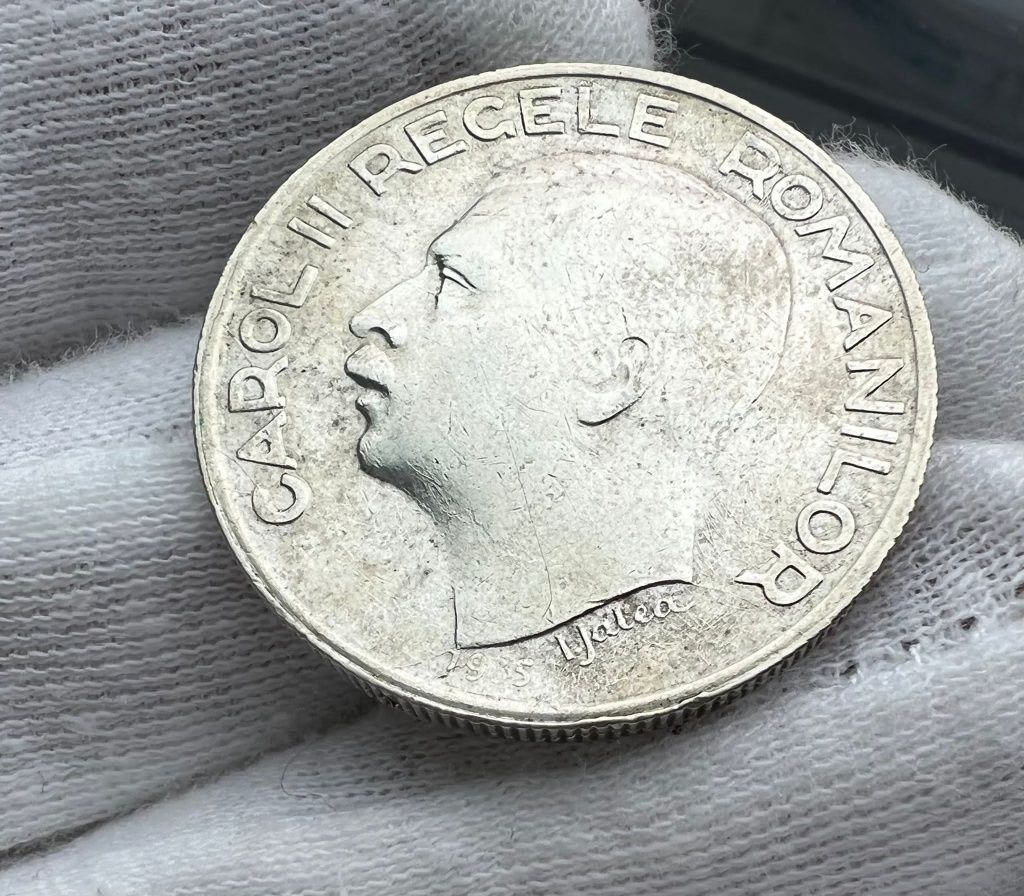 Moneda argint Carol II Romania 250 lei 1935