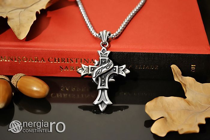 Amuletă Pandantiv Cruciuliţă Cruce Crucifix din INOX - cod PND062