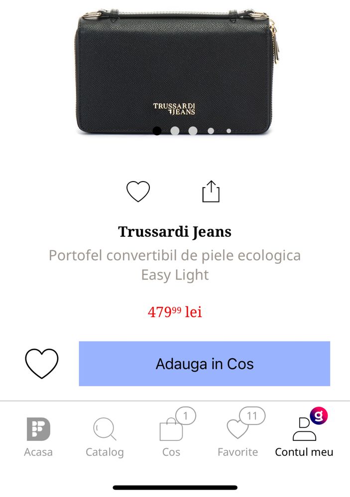 Trussardi Jeqns portofel convertibil