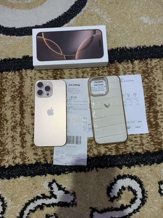 Iphone 16 pro max desert titanium 256gb la cutie si factura altex