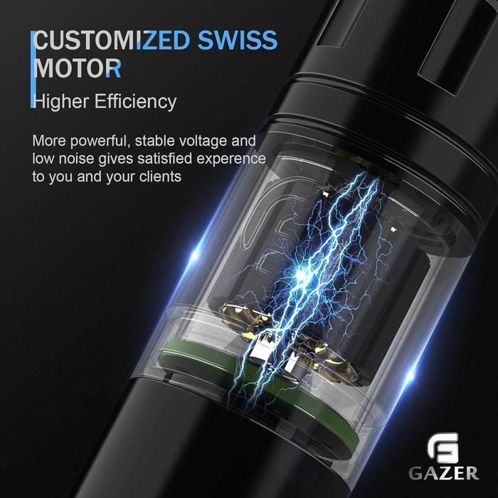 NOU, aparat de tatuat EZ Gazer, cu motor Faulhaber, 2 came 3 + 3.5 mm