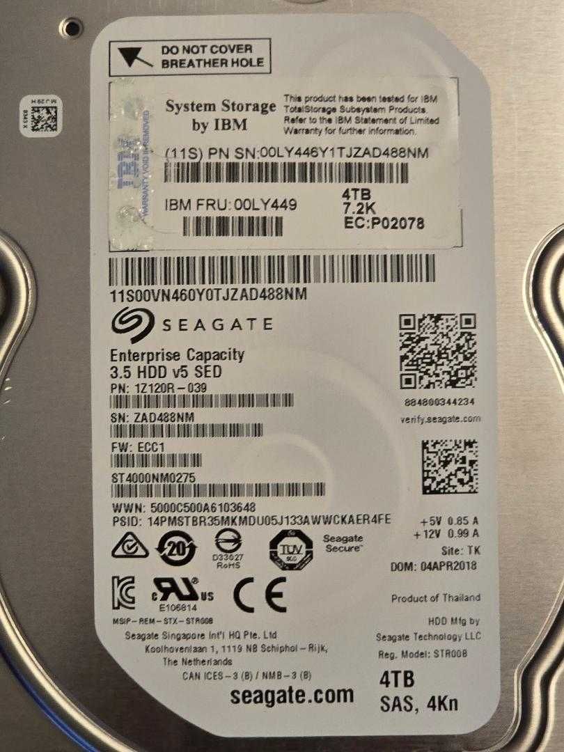 Hdd IBM/Seagate Exos 7e8 4TB SAS 3.5" 12Gb/s 7.2K ST4000NM0275