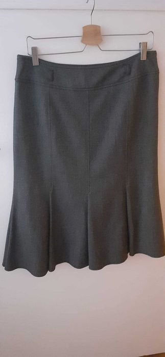 Fustă midi, gri închis