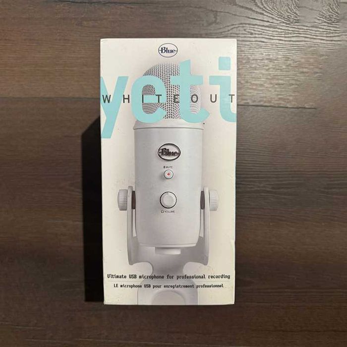 Microfon Blue Yeti WhiteOut for Podcast, Studio, Mac si PC.