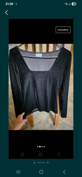 Bluza neagra de catifea