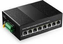 Индустриален PoE суич, 8 Gigabit порта, DIN шина, адаптер 48V 96W