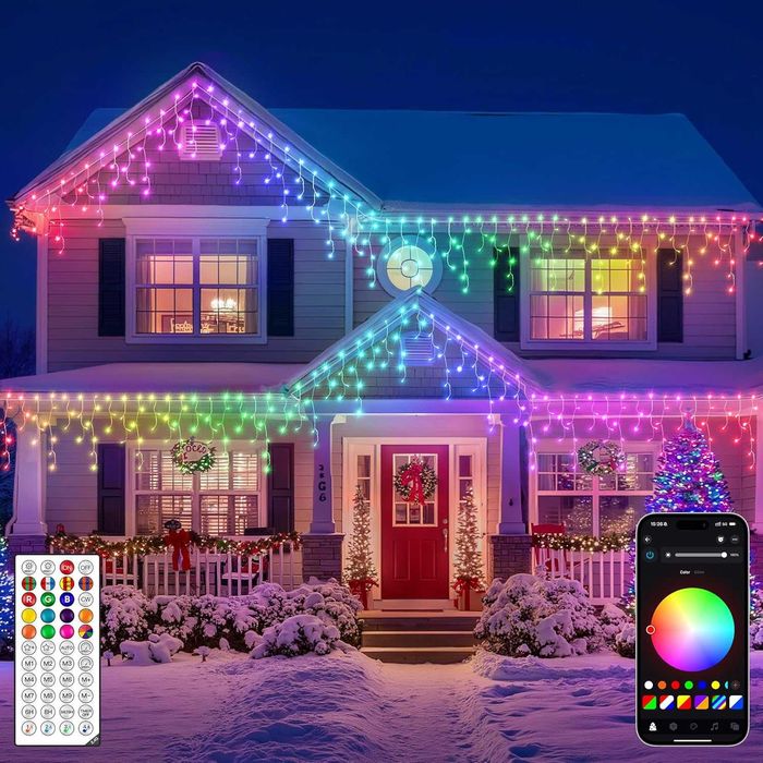 Ollny Smart RGB коледни светлини, 10 м, 286 LED, дистанционно, IP44
