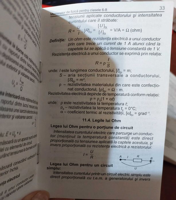 Memoratoare matematica, fizica, chimie clasele 5-8