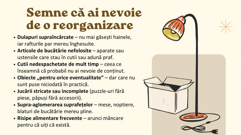 Servicii de organizare/sortare/debarasare - declutter
