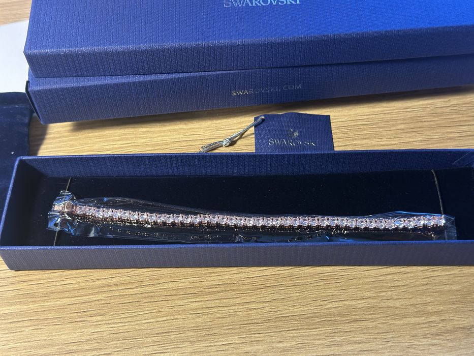 Bratara Swarovski tennis matrix rose gold