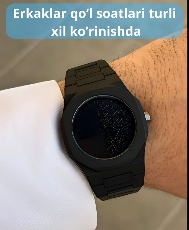 AURA SHADOW BLACK - minimalistik erkaklar soati
