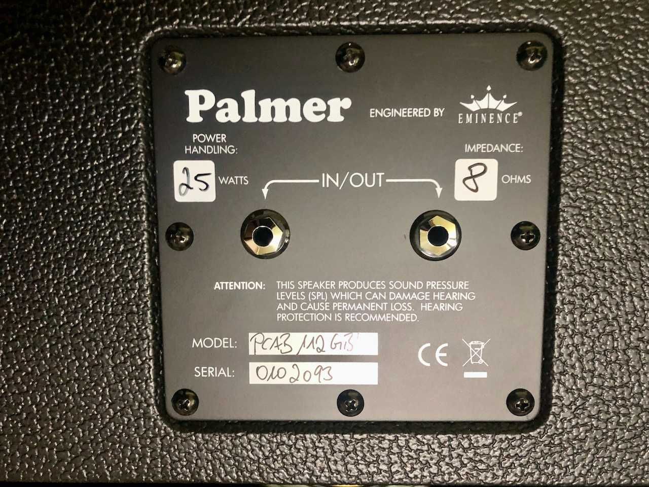 Palmer cab 112 Celestion G12 greenback 25W speaker semi open cabinet