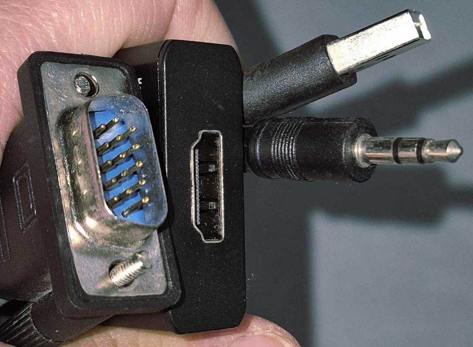 Видео адаптер, VGA/HDMI/USB/Aux, 1080P