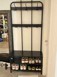 IKEA PINNIG Cuier cu bancă pentru depozitarea pantofilor, negru ca nou