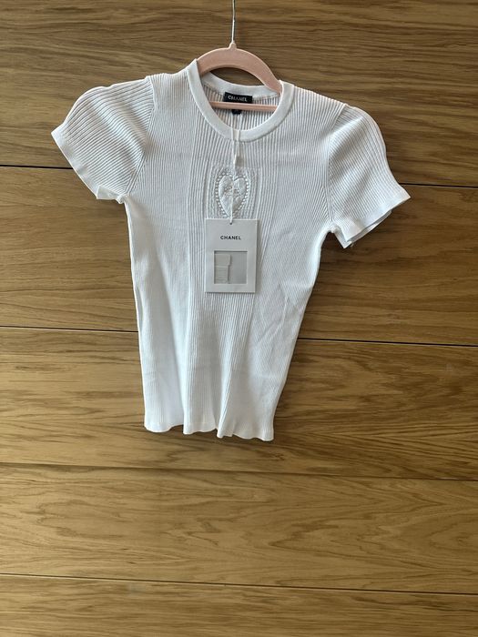 Tricou alb cu maneci scurte