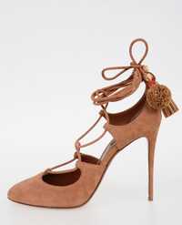 Pantofi Dolce Gabbana stiletto ankle strap cu ciucuri nr 40