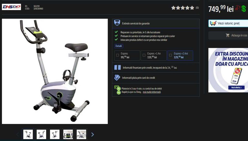 Bicicleta fitness magnetica 2309 DHS