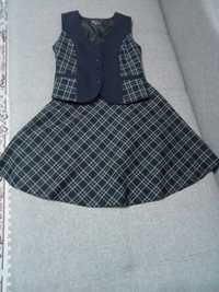 Школьная форма юбка и жакет новая размер 40 /164 темно синего цвета