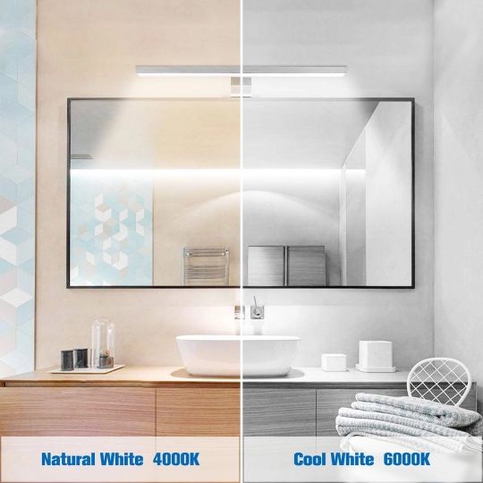 Lampă LED baie, alb/crom