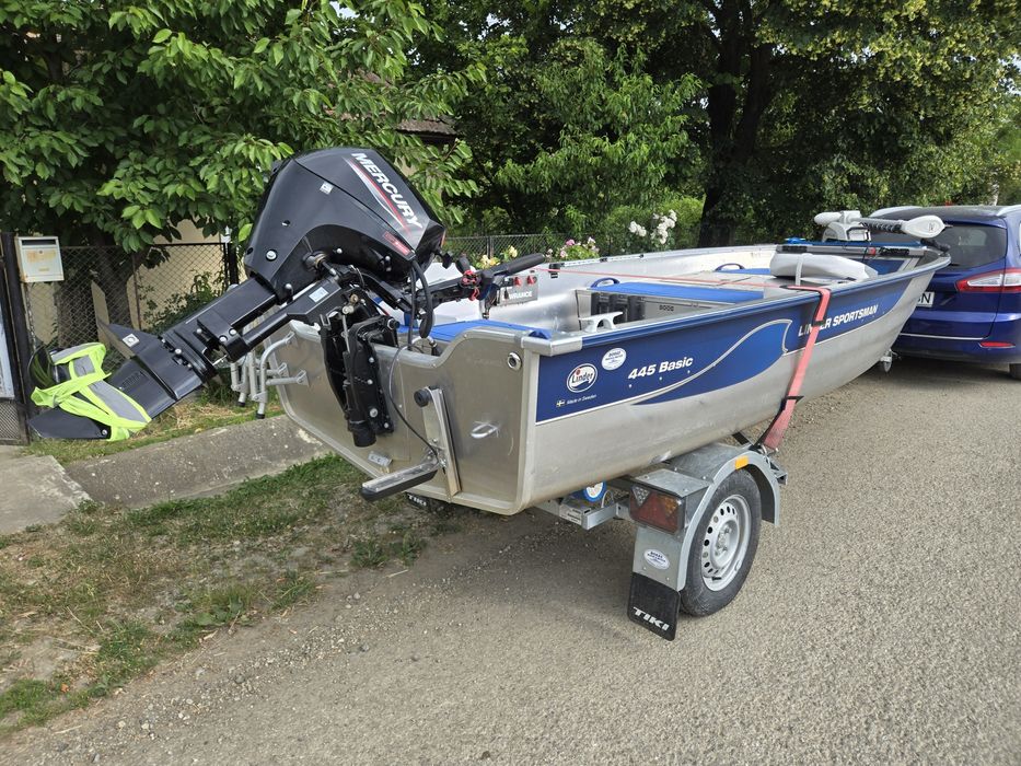 Ansamblu barca Linder, Motor Mercury 20 HP,peridoc Tiki inmatriculat