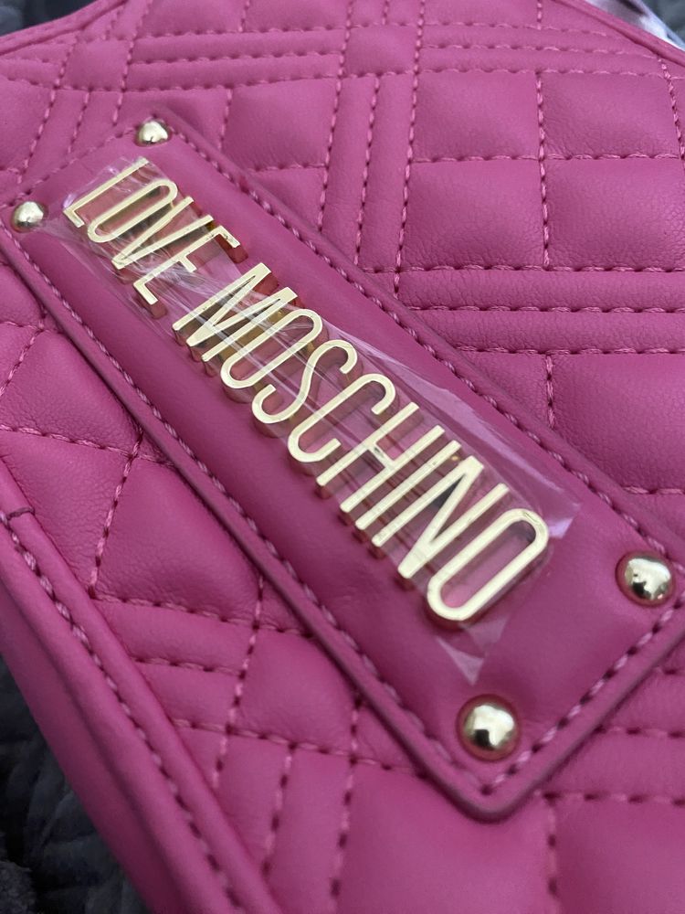 Дамска чанта Love Moschino Plaque Pink Crossbody Bag