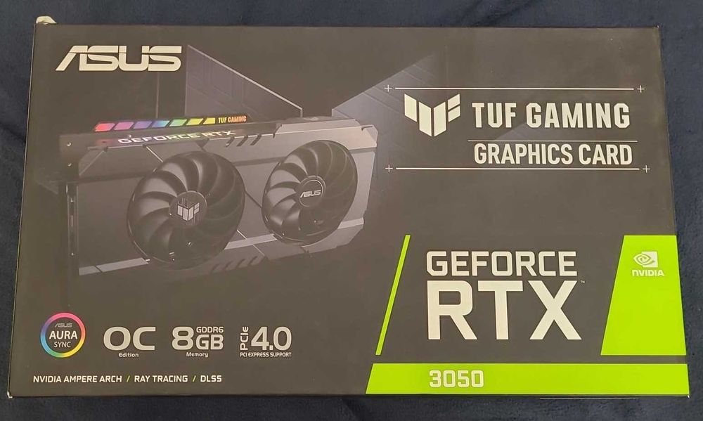 Placă video ASUS GeForce RTX 3050 TUF Gaming OC  de 8GB GDDR6