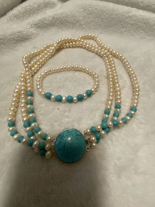 Перлена огърлица и гривна 100% естествени