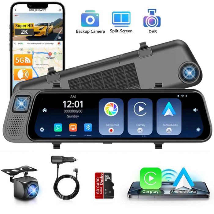 Camera de bord Auto tip Oglinda,Navigatie Auto Carplay si Android auto