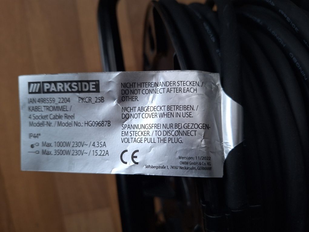 Парксайд телескопичен храсторез 220V и на 12V макара 25м. удължител