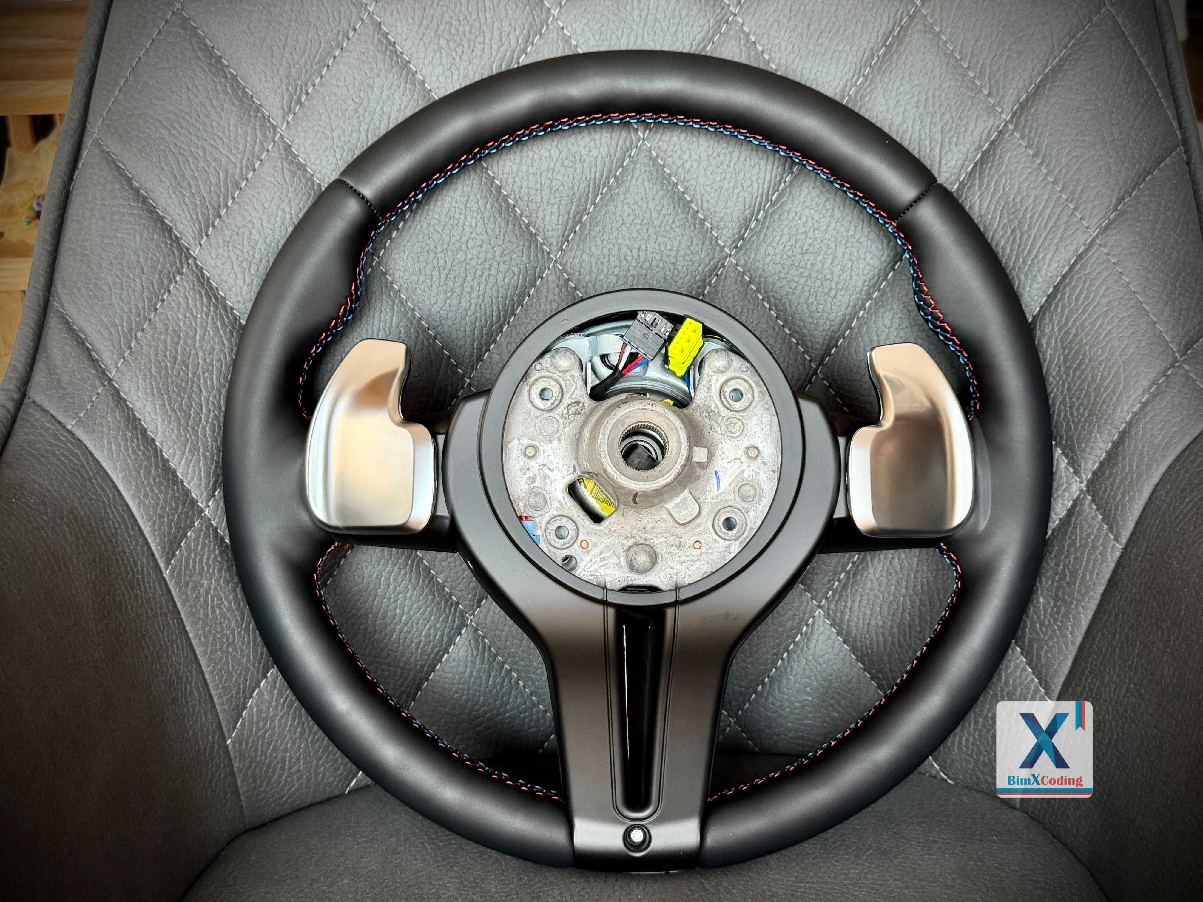Volan piele BMW M Sport cu padele F20 F2X F30 F3X F15 F16 F25 M2 M3 M4