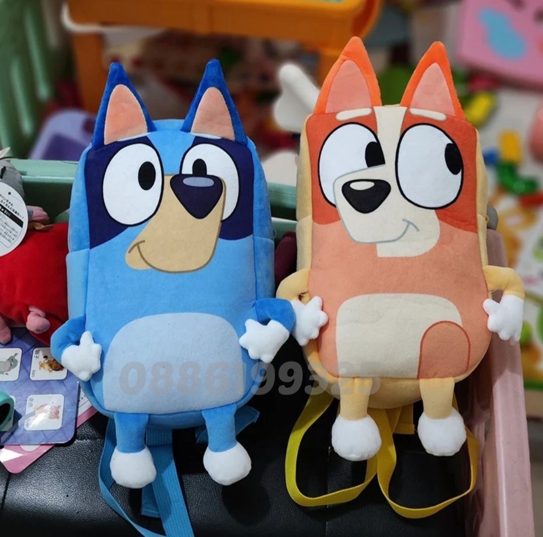 3D раница Блуи и Бинго + Подарък плюшена играчка Блуи и Бинго
