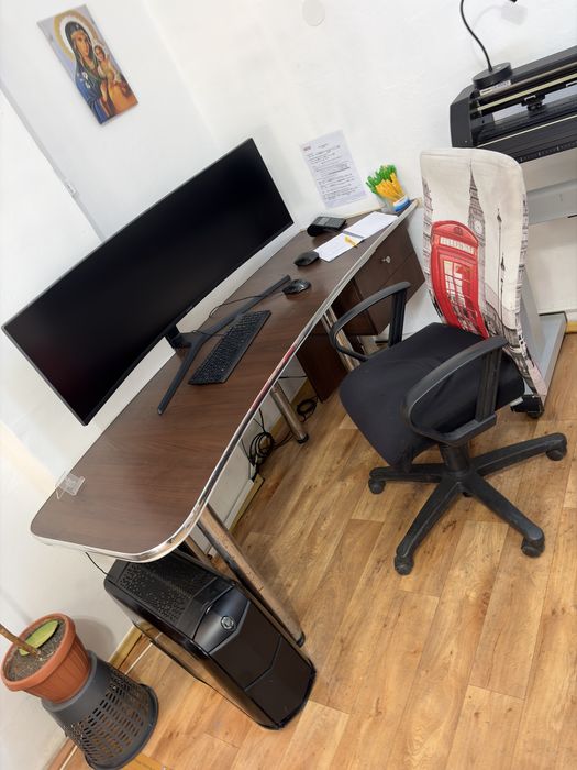 Kit PC gaming + Monitor 49 inch curbat si birou cu scaun