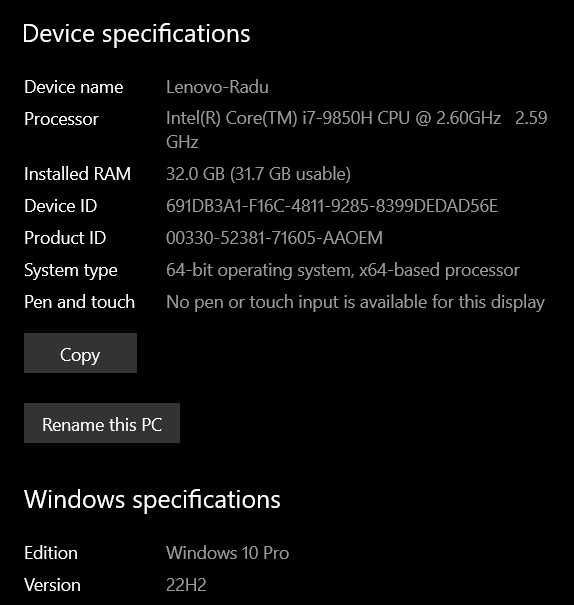 Lenovo Thinkpad P53 workstation i7 9850H, 32GB RAM, 1GB SSD
